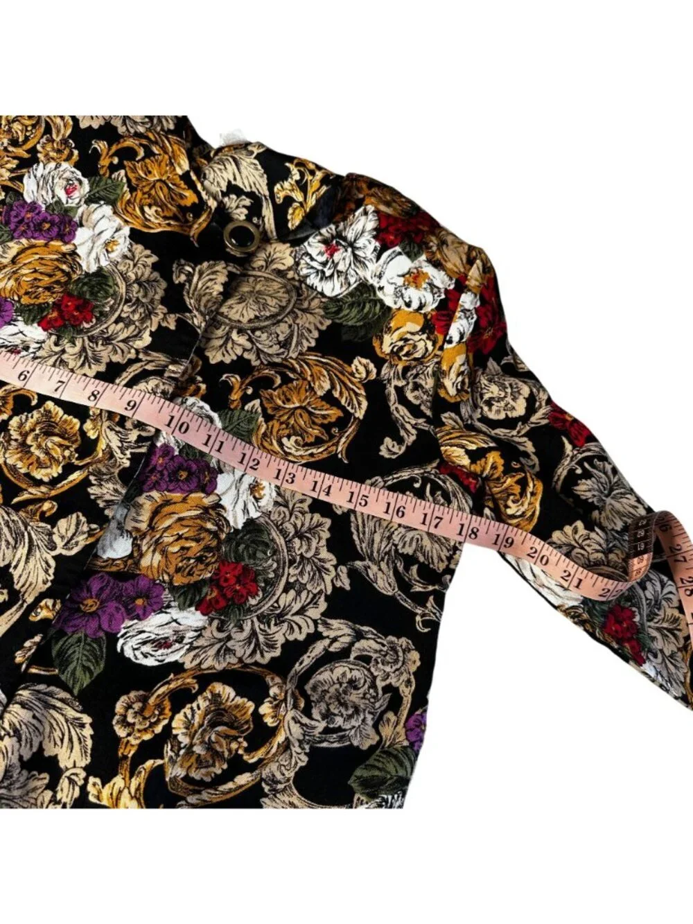 Vintage Norton McNaughton Baroque Floral Jacket Blouse Size 10 80s Tapestry